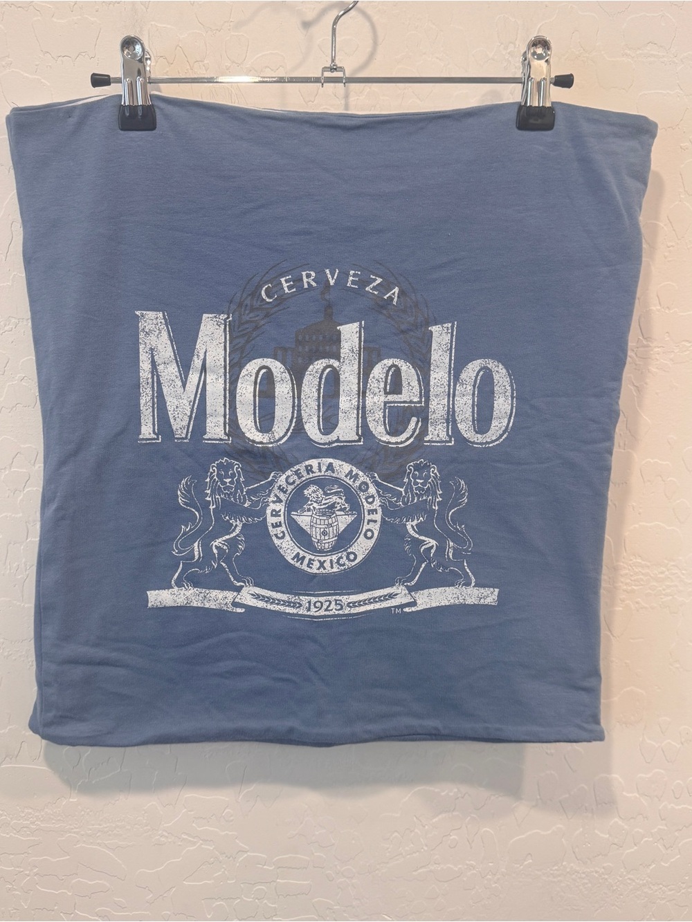 Cerveza Modelo Blue Graphic Tube Top Womens Medium
